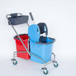 CARRELLO CROMATO 2 SECCHI 25+25LT