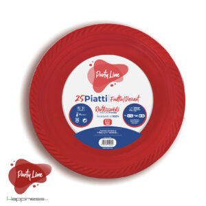 PIATTO FRUTTA 25PZ ROSSO