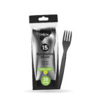FORCHETTA RIUTILIZ 15PZ NERO