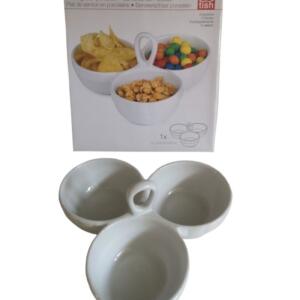 PIATTO SNACK 3 SEZIONI 20,5X20,5X9