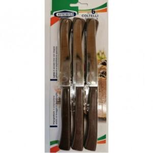 COLTELLO TAVOLA MARRONE 6PZ