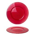 SOTTO PIATTO VETRO 33CM ROSSO