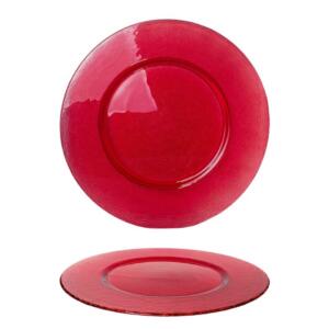 SOTTO PIATTO VETRO 33CM ROSSO