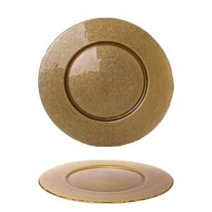 SOTTO PIATTO VETRO 33CM ORO