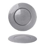SOTTO PIATTO VETRO 33CM ARGENTO