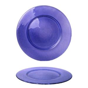 SOTTO PIATTO VETRO 33CM BLU