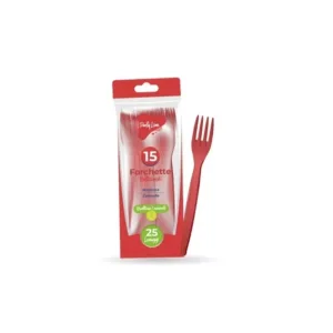 FORCHETTA RIUTILIZ 15PZ ROSSA