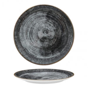BLACK ROUND PIATTO PIANO CM.28